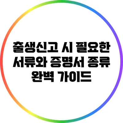 출생신고 시 필요한 서류와 증명서 종류 완벽 가이드