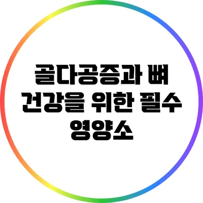 골다공증과 뼈 건강을 위한 필수 영양소