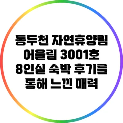 동두천 자연휴양림 어울림 3001호: 8인실 숙박 후기를 통해 느낀 매력