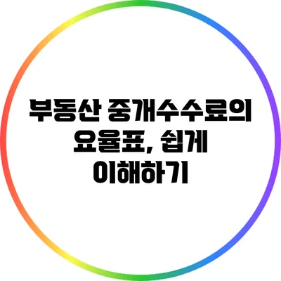 부동산 중개수수료의 요율표, 쉽게 이해하기