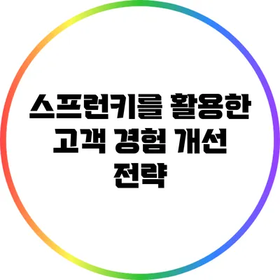 스프런키를 활용한 고객 경험 개선 전략