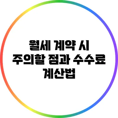 월세 계약 시 주의할 점과 수수료 계산법