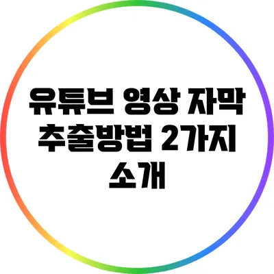 유튜브 영상 자막 추출방법 2가지 소개