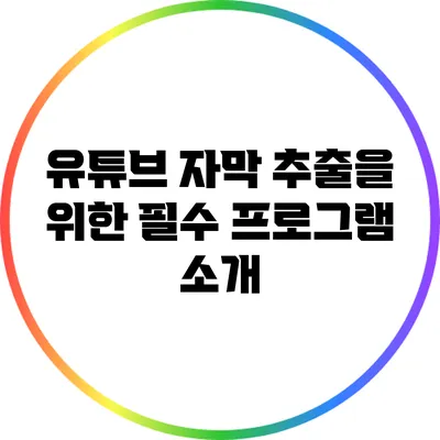 유튜브 자막 추출을 위한 필수 프로그램 소개