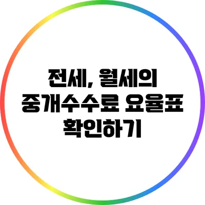 전세, 월세의 중개수수료 요율표 확인하기