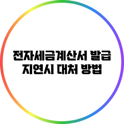 전자세금계산서 발급 지연시 대처 방법