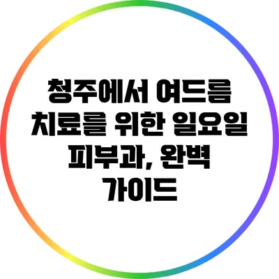청주에서 여드름 치료를 위한 일요일 피부과, 완벽 가이드