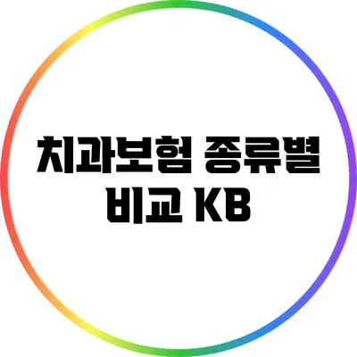치과보험 종류별 비교: KB