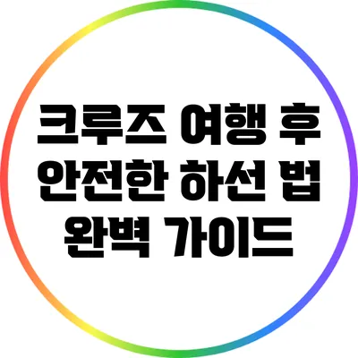 크루즈 여행 후 안전한 하선 법: 완벽 가이드