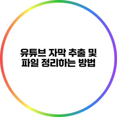 유튜브 자막 추출 및 파일 정리하는 방법