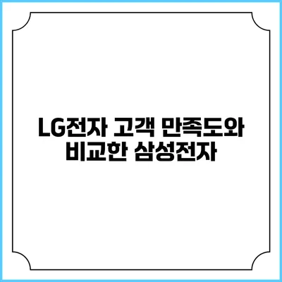 LG전자 고객 만족도와 비교한 삼성전자