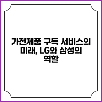 가전제품 구독 서비스의 미래, LG와 삼성의 역할