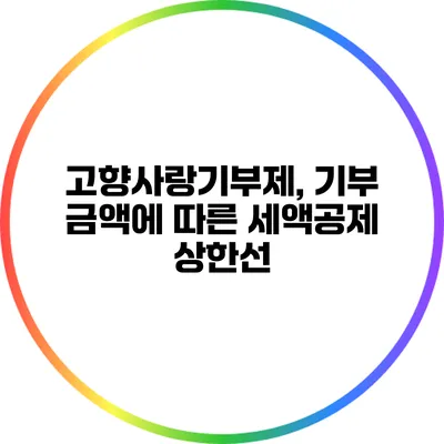 고향사랑기부제, 기부 금액에 따른 세액공제 상한선