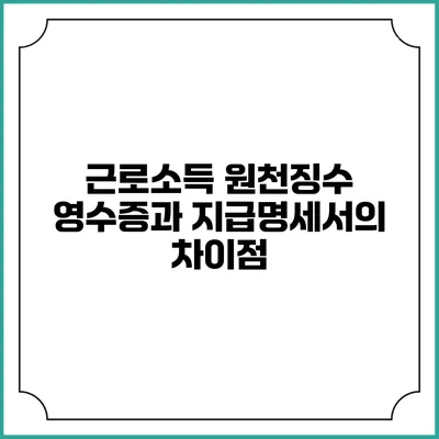근로소득 원천징수 영수증과 지급명세서의 차이점