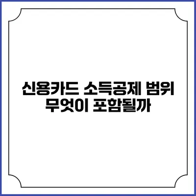 신용카드 소득공제 범위 무엇이 포함될까?
