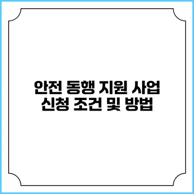 안전 동행 지원 사업 신청 조건 및 방법