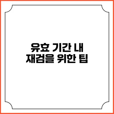 유효 기간 내 재검을 위한 팁