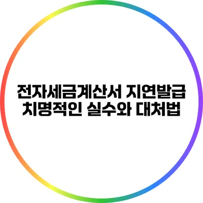 전자세금계산서 지연발급 치명적인 실수와 대처법