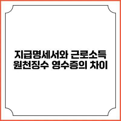 지급명세서와 근로소득 원천징수 영수증의 차이