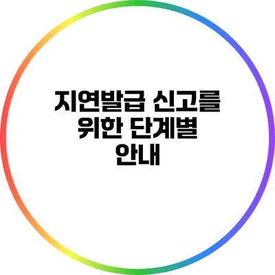 지연발급 신고를 위한 단계별 안내