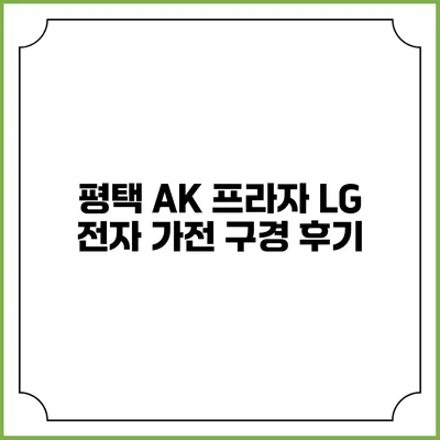 평택 AK 프라자 LG 전자 가전 구경 후기
