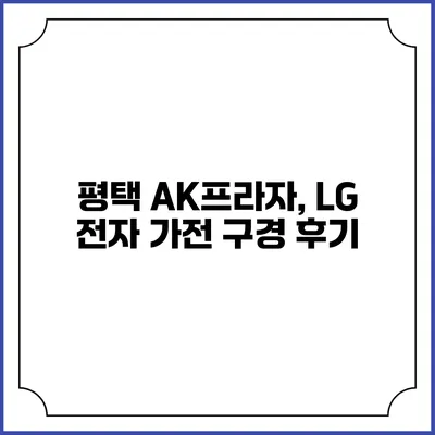 평택 AK프라자, LG 전자 가전 구경 후기