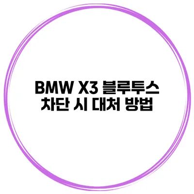 BMW X3 블루투스 차단 시 대처 방법