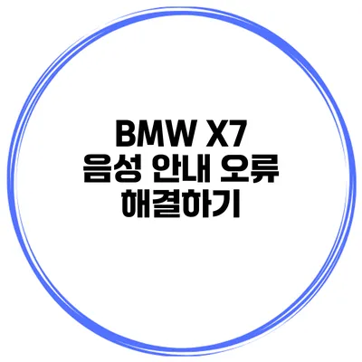 BMW X7 음성 안내 오류 해결하기