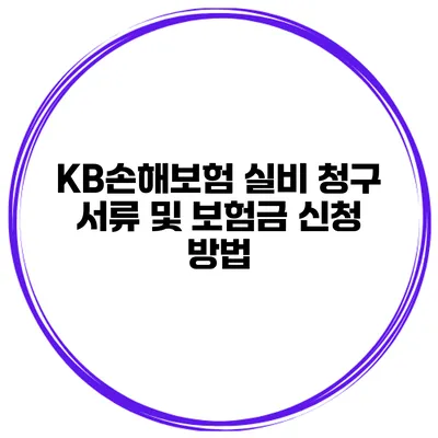 KB손해보험 실비 청구 서류 및 보험금 신청 방법