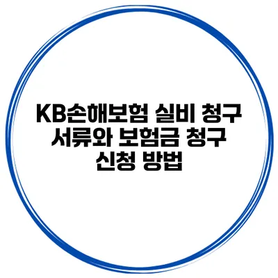 KB손해보험 실비 청구 서류와 보험금 청구 신청 방법