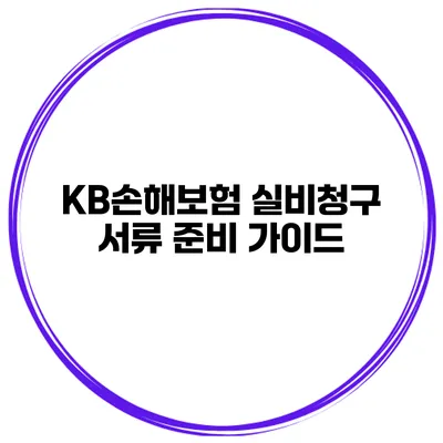 KB손해보험 실비청구 서류 준비 가이드