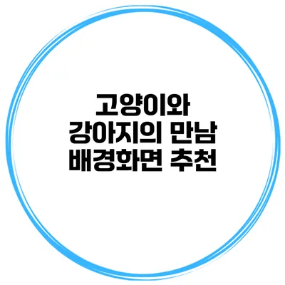 고양이와 강아지의 만남 배경화면 추천