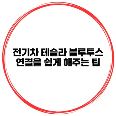 전기차 테슬라 블루투스 연결을 쉽게 해주는 팁