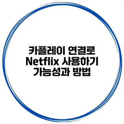 카플레이 연결로 Netflix 사용하기 가능성과 방법