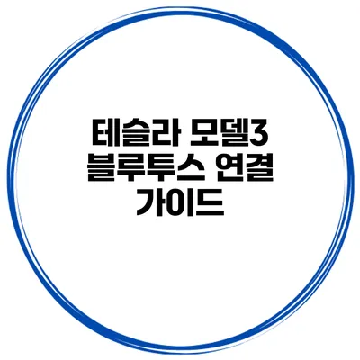 테슬라 모델3 블루투스 연결 가이드
